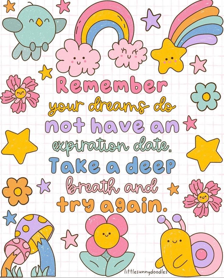 an image of a quote with flowers and rainbows