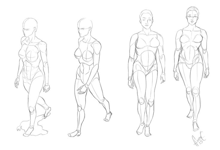 an image of a woman's body in three different poses