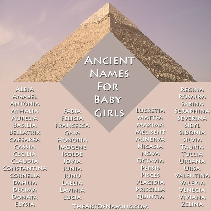 an ancient names for baby girls in front of a pyramid