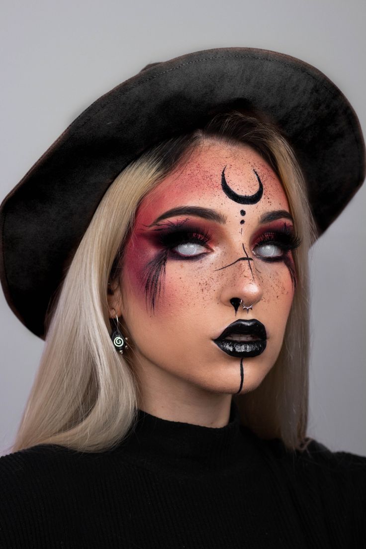 #witch #witchmakeup #makeup #halloween #halloweenmakeup #halloweenparty #makeuptutorial #halloweenideas #makeupideas #fantasymakeup #makeupartist Easy Voodoo Witch Makeup, Goth Witch Makeup Halloween, Vampire Witch Makeup, Witch Halloween Hairstyles, Which Makeup Halloween, Halloween Costumes Women Dark Hair, Witch Makeup Halloween Pretty Easy, Make Up Bruja, Makeup Bruja Halloween