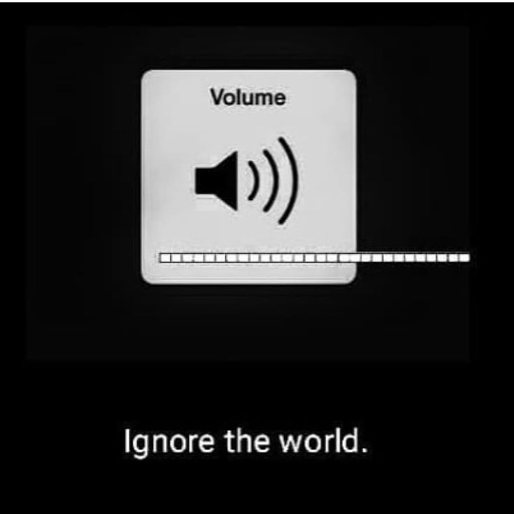 an electronic device with the words ignore the world written on it and sound waves coming out