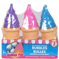 three ice cream cones with sprinkles on them in a display box for $ 3 99