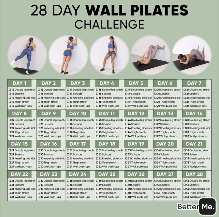 the 28 day wall pilates challenge is here to help you get fit and build muscle