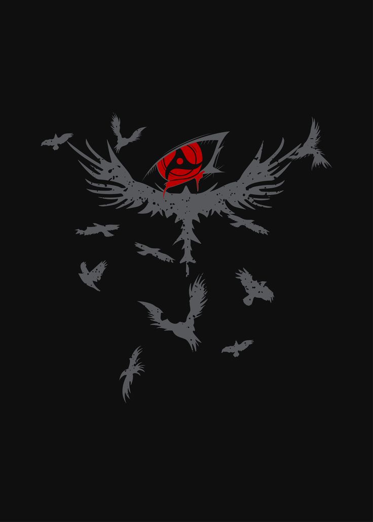 a black background with red and white birds in the sky, on top of each other