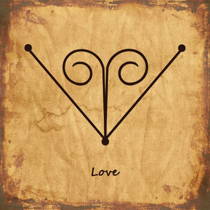 the zodiac sign for love on an old piece of paper