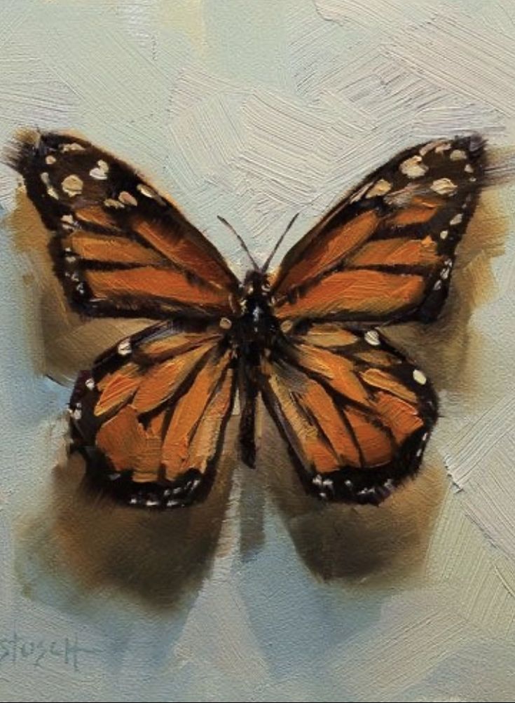 a painting of a butterfly on a white background