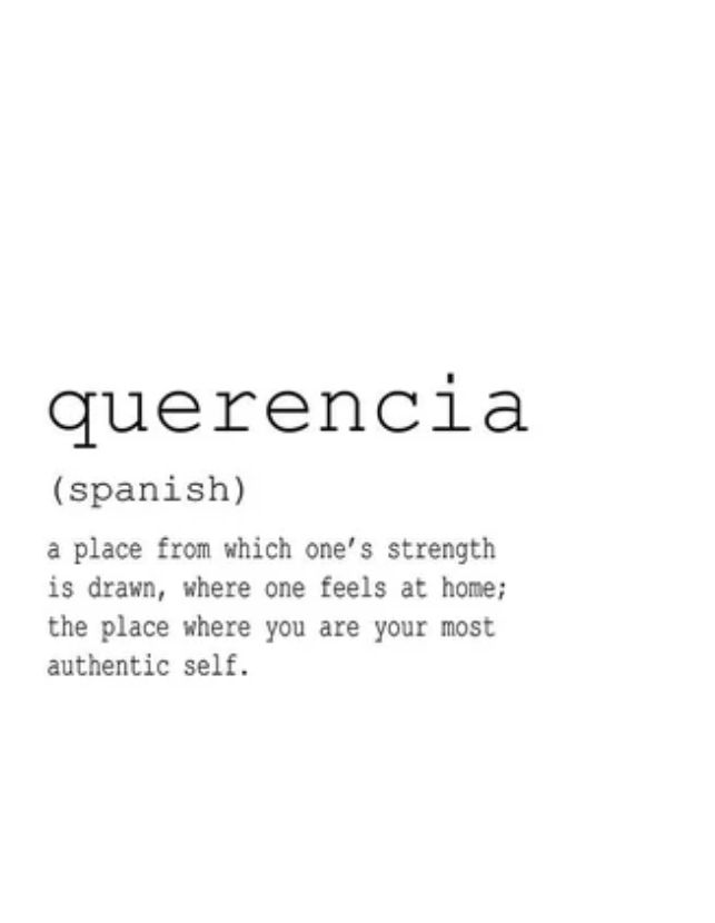 the words querencia are written in black and white