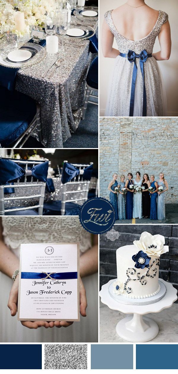 blue and silver wedding color scheme