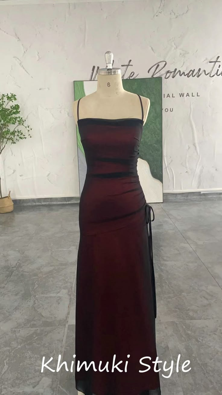 Dark Red Prom Dress, 90s Prom Dresses, Vintage Party Dress, Prom Dress Inspo, Dark Red Dresses, Vintage Party Dresses, Red Bridesmaid Dresses, Vintage Prom, Prom Dress Inspiration