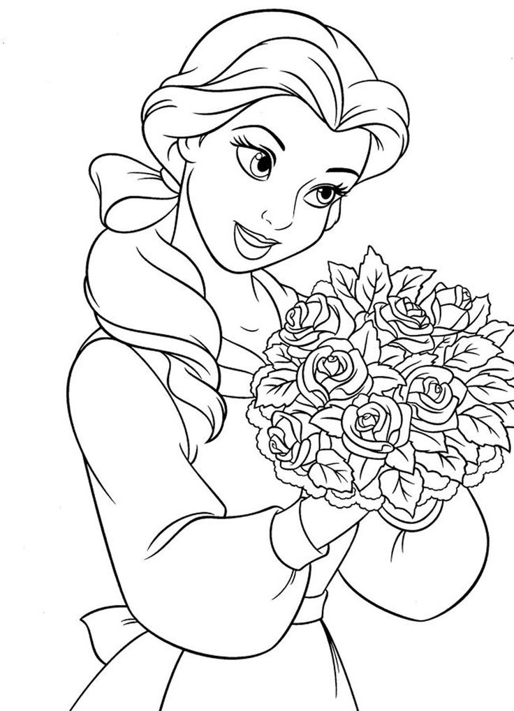 disney princess coloring pages for kids with pictures to print out and color on the page