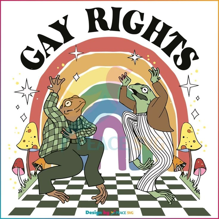 an image of two people dancing on a checkered floor with the words gay rights