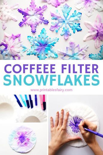 coffee filter snowflakes are the perfect winter craft for kids and adults to make