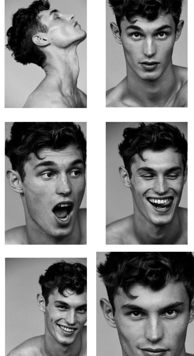 multiple images of a man making faces with his mouth open and tongue out, showing different facial expressions