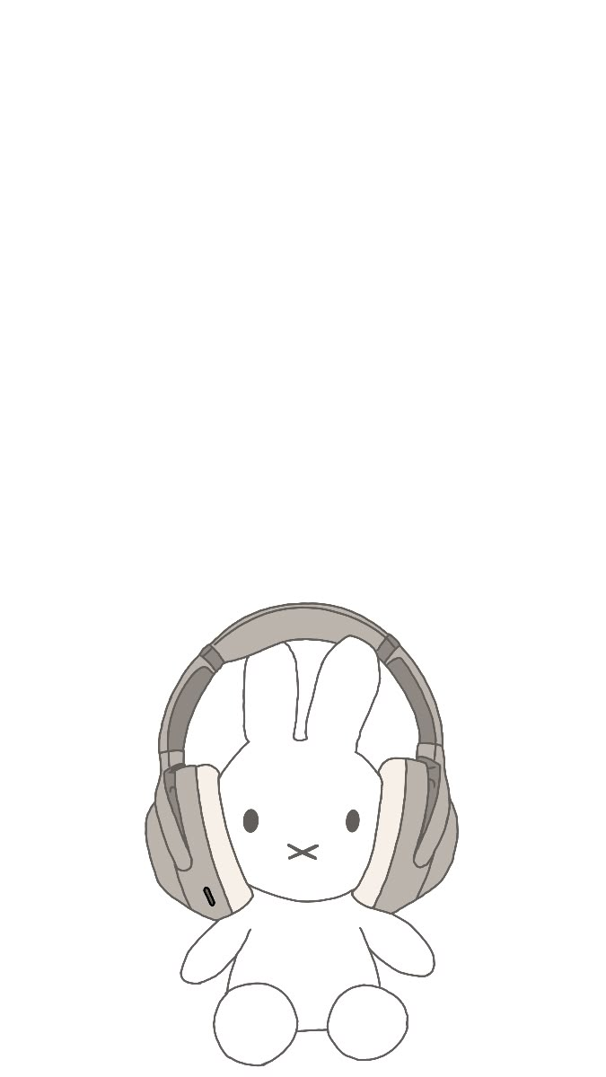 a drawing of a stuffed animal with headphones on