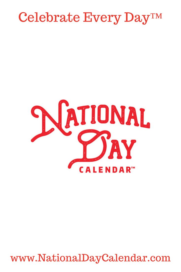 the national day calendar with red lettering