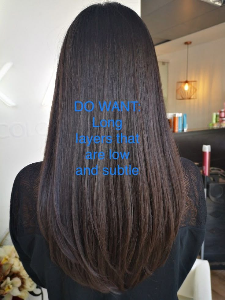 U Shape With Long Layers Haircut, U Shaped Haircut Straight Hair, V Shaped Long Layers, U Shape Haircut Medium Straight Hair, Lower Layers Haircut, Long Subtle Layers Face Framing, V Haircut For Long Hair Straight, V Haircut For Medium Hair Straight, Wolfcut Lots Of Layers