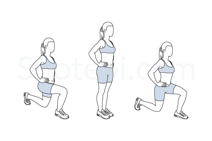 a woman in three different positions to perform the same squat exercise as she is running