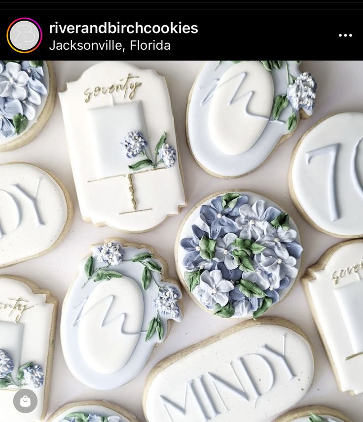 decorated cookies with wedding date and names on them