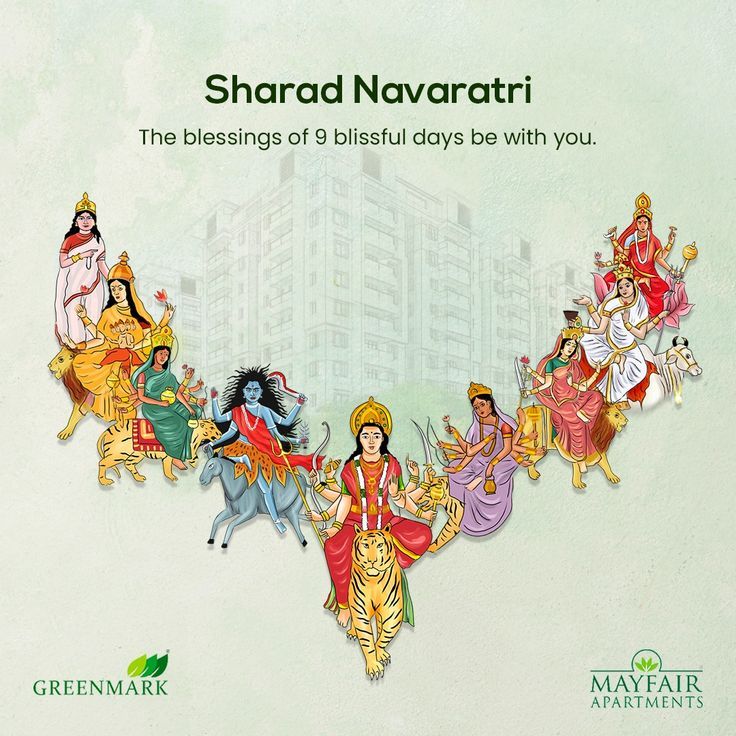 an advertisement for sharad navrati the blessing of 9 blissful days be with you