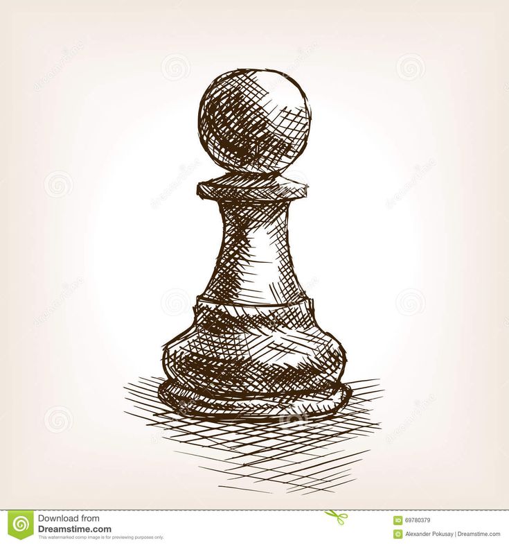 a hand drawn chess piece on a white background stock photo - image 349784