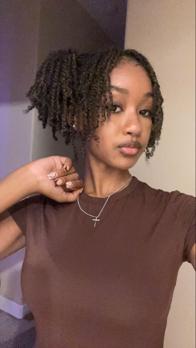 Twists On Black Women Natural Hair, Natural Twists On 4c Hair, Simple Twists Natural Hair, Cute Short Twist Hairstyles, Short Braids For Black Women Hairstyles, Natural Black Girls Hairstyles Short, 2 Strand Hairstyles, Mini Twists Added Hair, Short Twists Natural Hair Styles