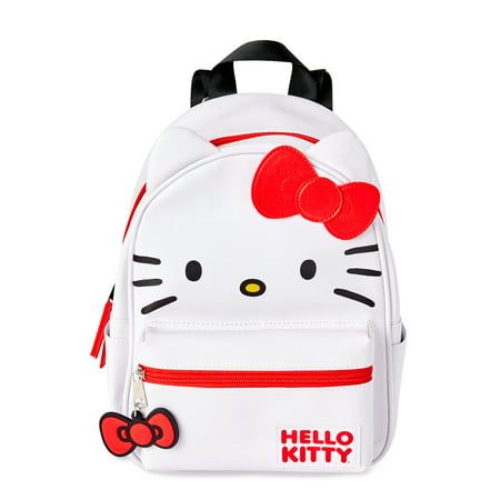 Say hello to ultra-cute style with this Hello Kitty-inspired backpack! In an on-trend mini silhouette, this backpack is sure to add a little whimsy to your weekday commute and weekend travels. Size: OS.  Color: White.  Gender: female.  Age Group: adult. 3d Applique, Hello Kitty Merchandise, Charmmy Kitty, Bow Charm, Cartoon Backpack, Hello Kitty Bag, Mini Mochila, Hello Kitty Characters, Faux Leather Backpack