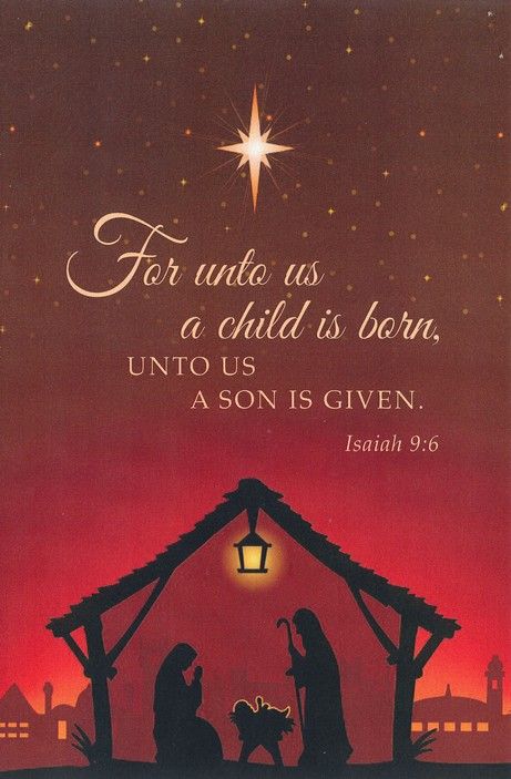 a christmas card with the birth of jesus