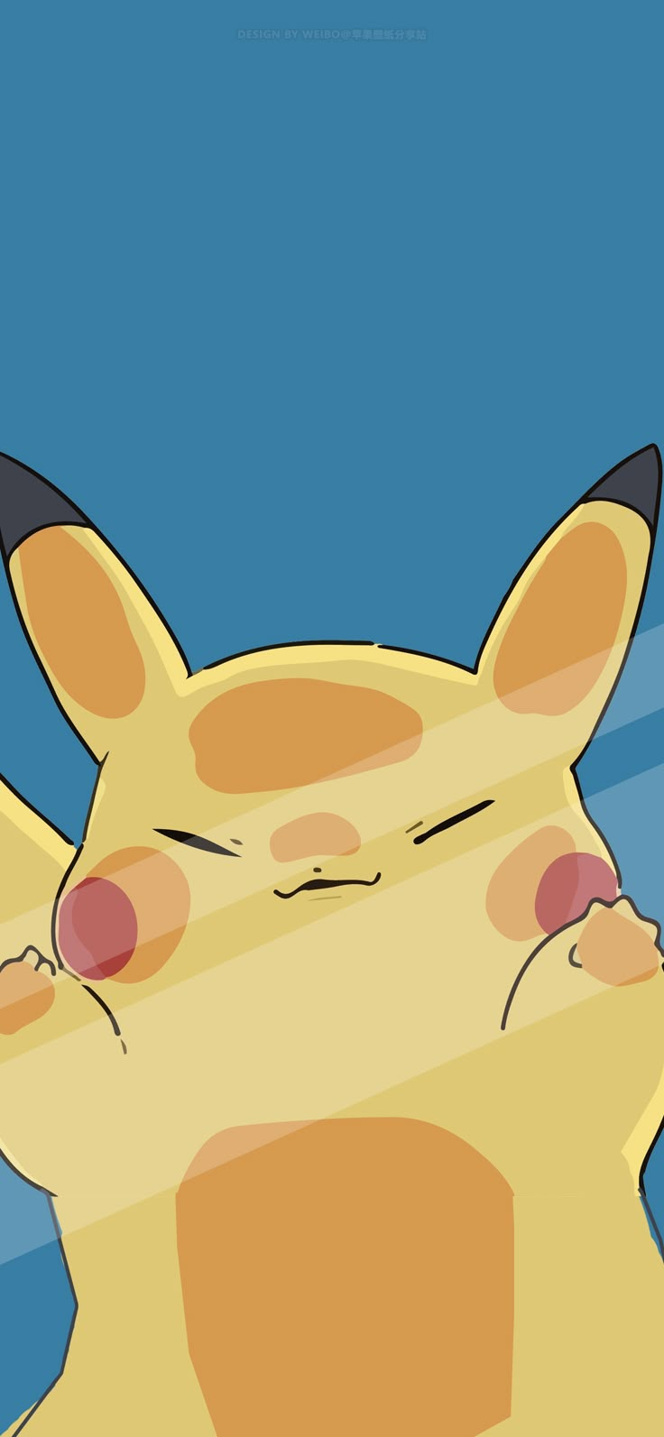 the pikachu is sleeping with his eyes closed