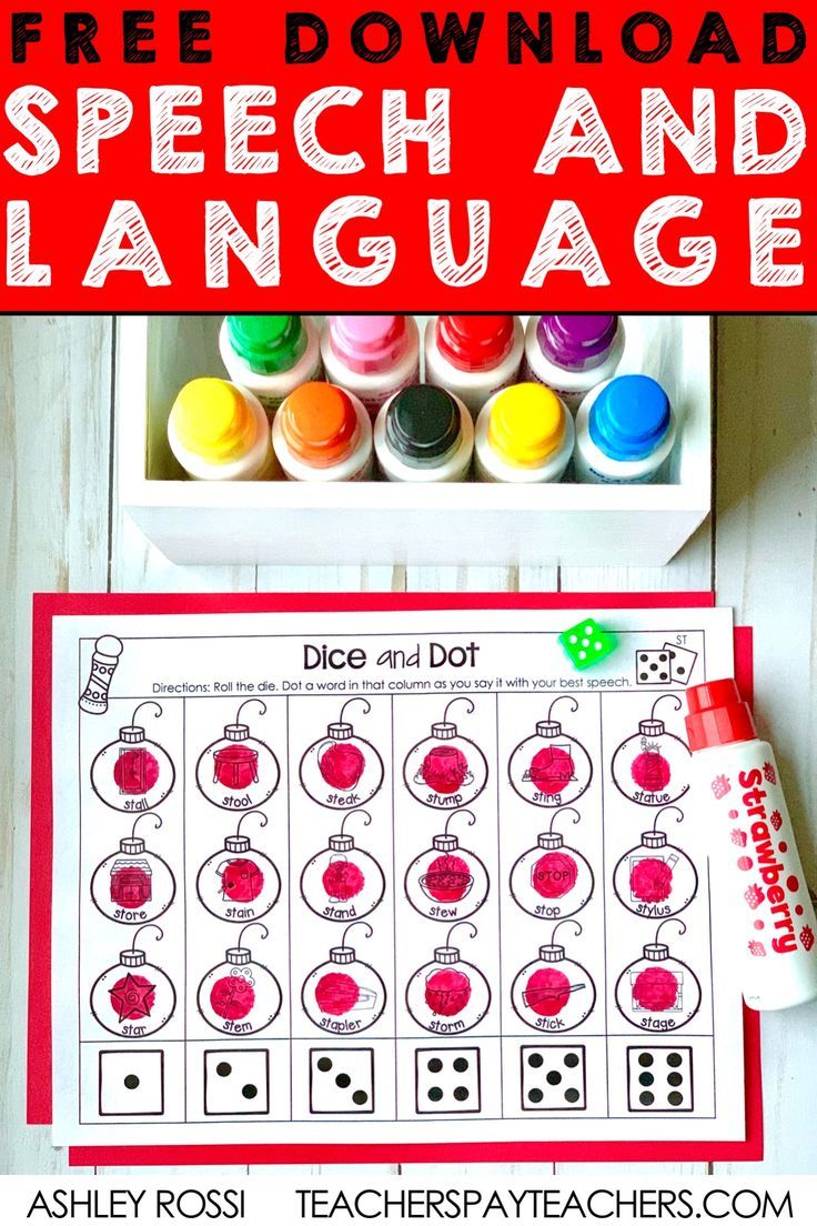 the free printable speech and language game for kids to play with their teacher's hands