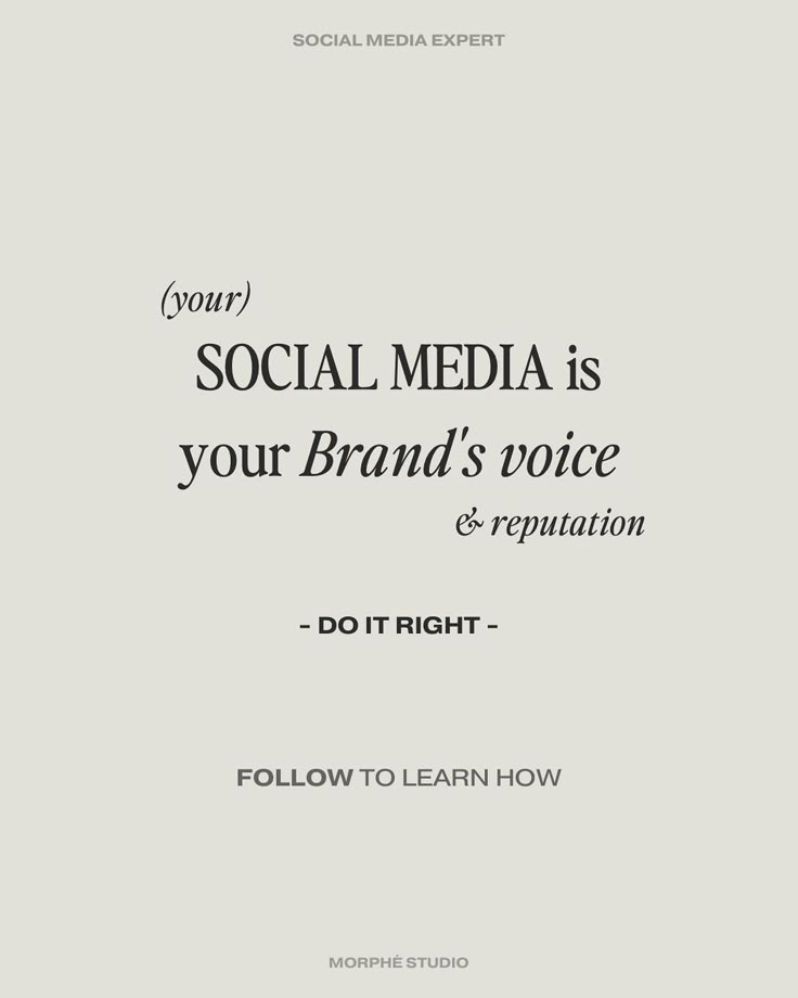 the front cover of social media is your brand's voice and reputation do it right follow to learn how