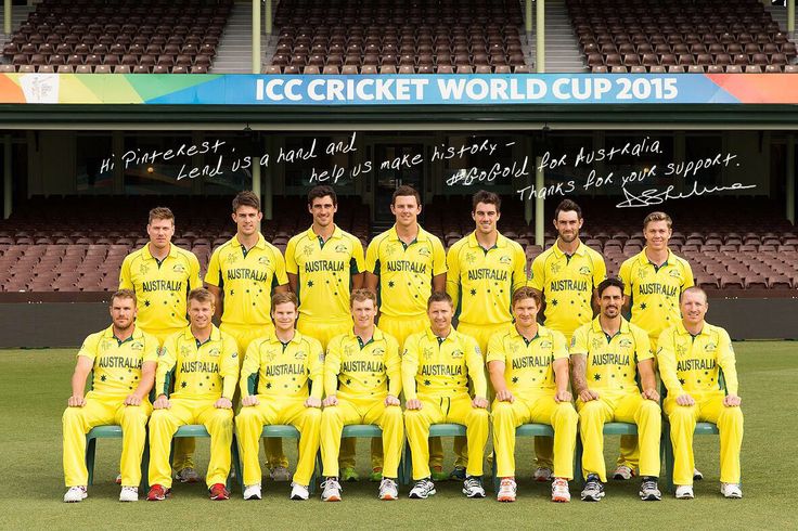 the australian cricket team poses for a group photo