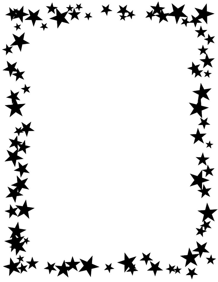 a black and white frame with stars on it