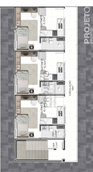 the floor plan for an apartment with three bedroom and two bathroom units in each unit