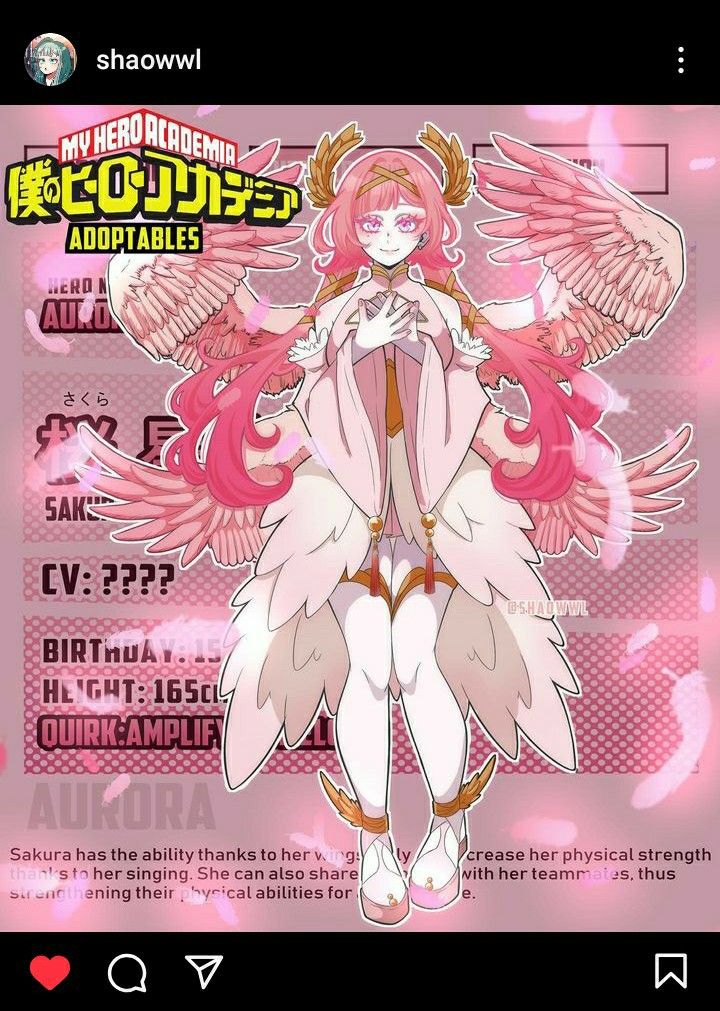 an anime character with pink hair and angel wings on her chest, standing in front of a