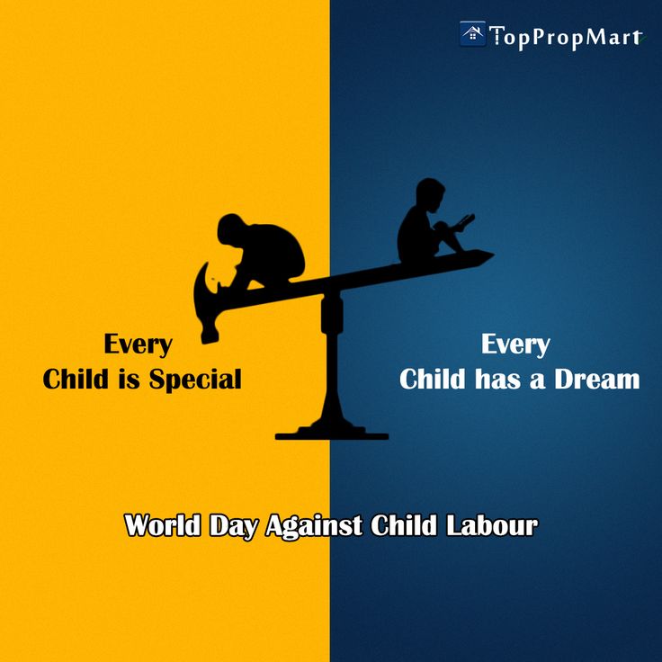 two people sitting on top of a balance beam with the words every child is special every child has a dream world day against child labor