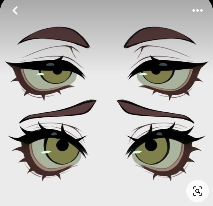 an anime character's eyes and eyebrows