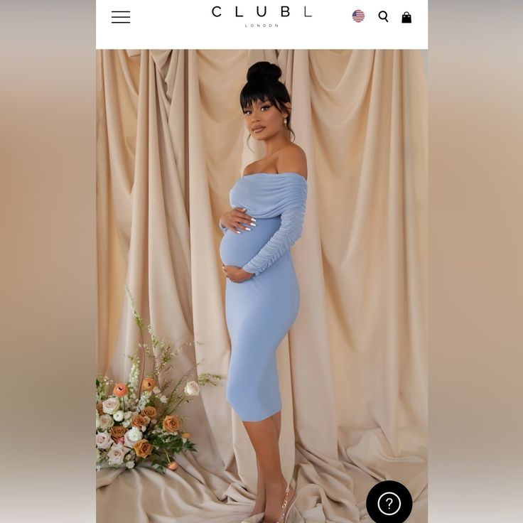 Club L London Powder Blue Strapless Maternity Dress Size 12 Classic And Sophisticated, Patiently Waiting Is The Perfect Option For Your Upcoming Baby Shower. Crafted In A Soft Powder Blue, This Maternity Midi Dress Is Defined By A Mesh Bardot Neckline And Long, Sheer Sleeves. Keep Patiently Waiting At The Forefront By Styling It With A Sleek Bun And Strappy Stilettos. Features - Premium Stretch Jersey - Bodycon Fit - Mesh Bardot Neckline - Long Sheer Sleeves - Midi Length Blue Baby Shower Dress Winter, Chic Midi Maternity Dress For Party, Chic Maternity Midi Dress For Party, Blue Maternity Dress For Spring Party, Blue Maternity Shower Dress, Boy Baby Shower Dress, Chic Maternity Party Dress, Midi Length, Fitted Blue Maternity Dress For Party, Chic Blue Maternity Dress