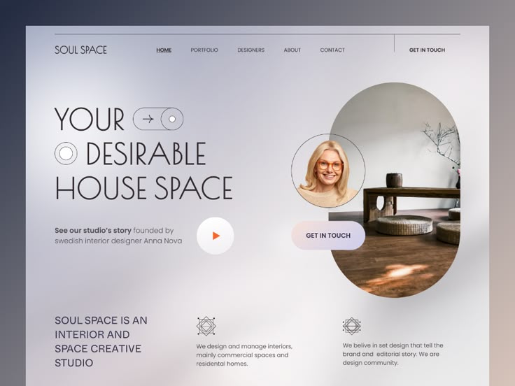 the homepage design for soul space