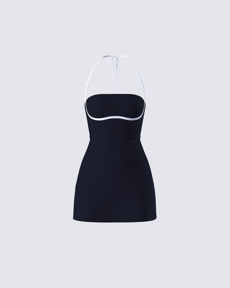 Serving aces and attitude 😏 This black halter tennis dress is made from heavy stretch jersey fabric and complete with adjustable straps, contrast binding, and built-in shorts under the skirt 🖤 Ariana Video, Under The Skirt, Clothes Aesthetic, Fame Dr, Black Halter, Graphic Top, White Jersey, Ruffle Shorts, Tennis Dress