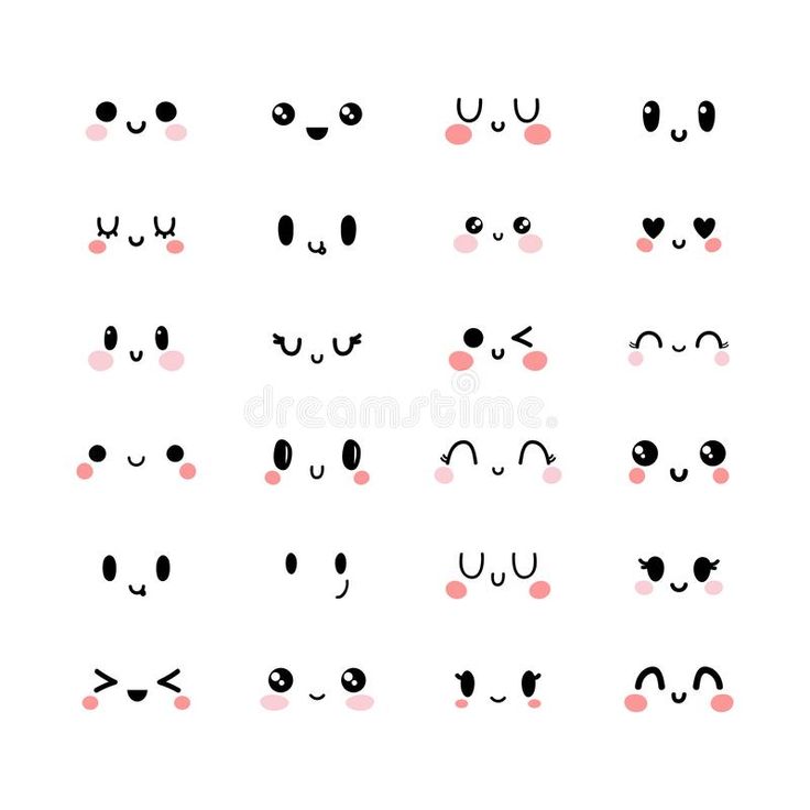 the faces of different shapes and sizes on a white background royalty illustration