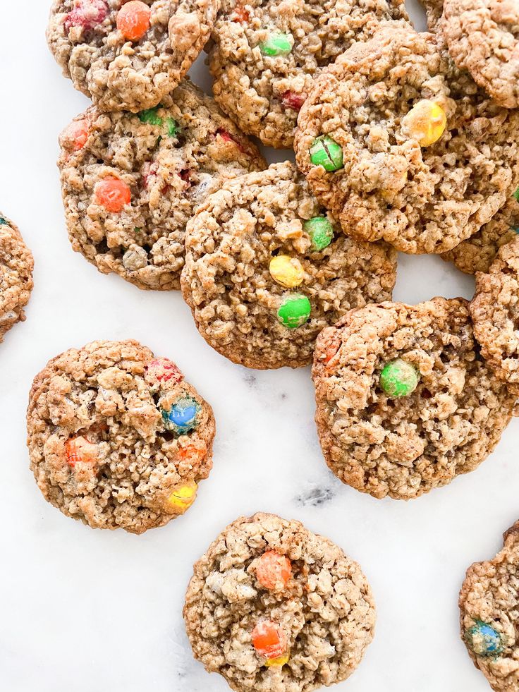 cookies with m & m's and candy on top