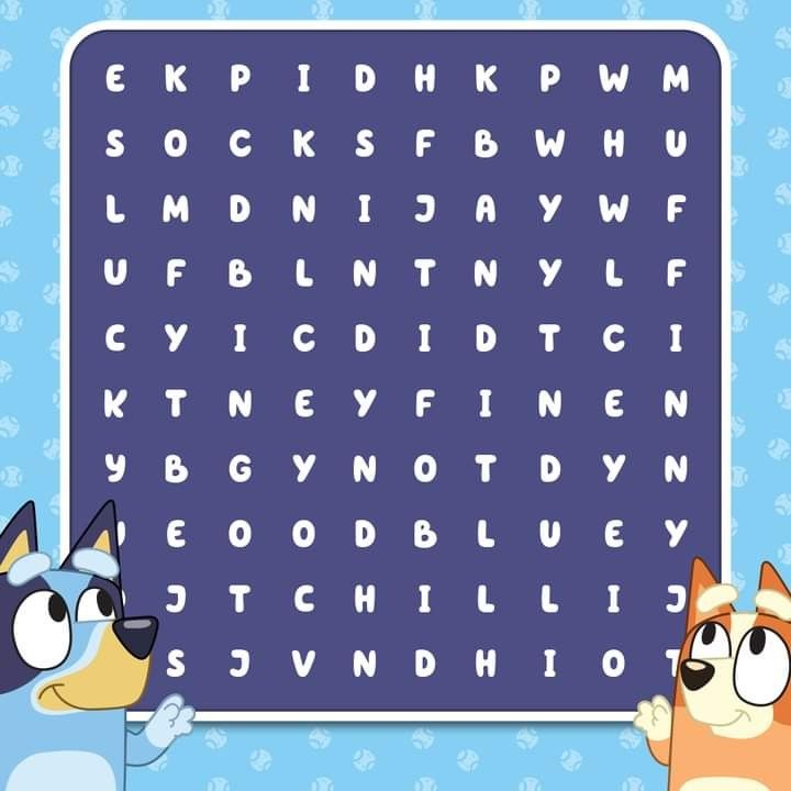 two cats and a dog standing in front of a word search