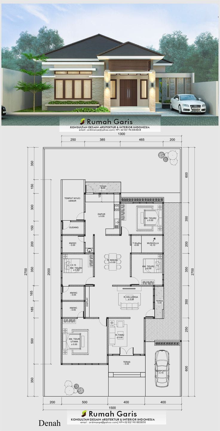 two story house plan with 3 bedroom and 2 bathrooms in the front, an open floor plan