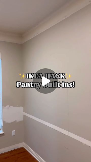 an empty room with the words ikea hack pantry utensils painted on it