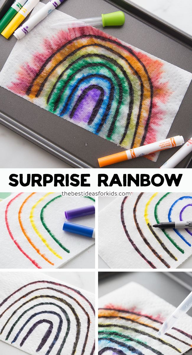 the instructions for how to make surprise rainbows with crayons