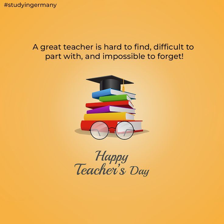 an image of a happy teacher's day card with books stacked on top of each other