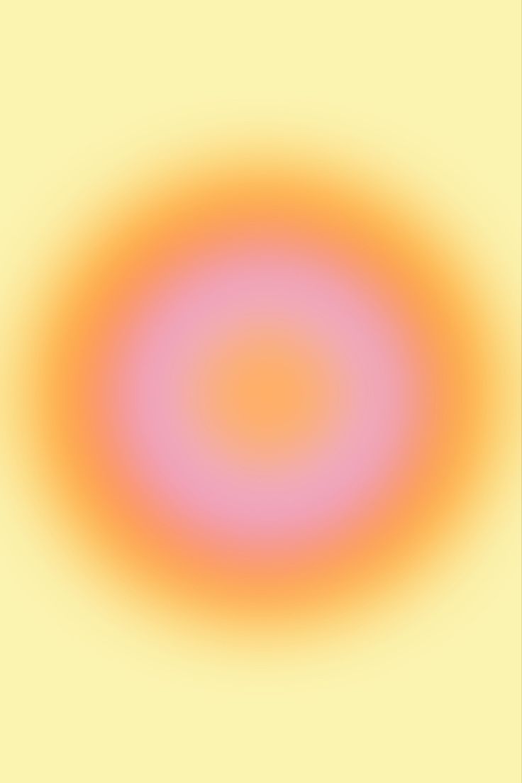 an orange and pink circle is shown in the middle of a yellow background with white dots