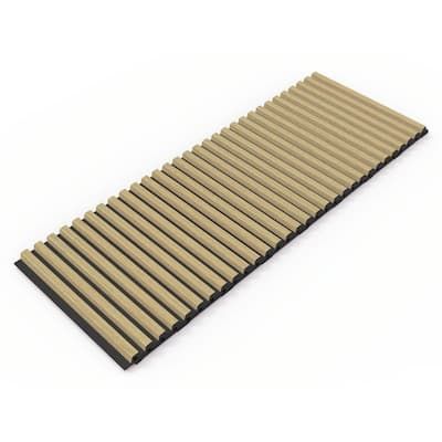 a close up of a wooden slatted floor mat on a white background with clippings