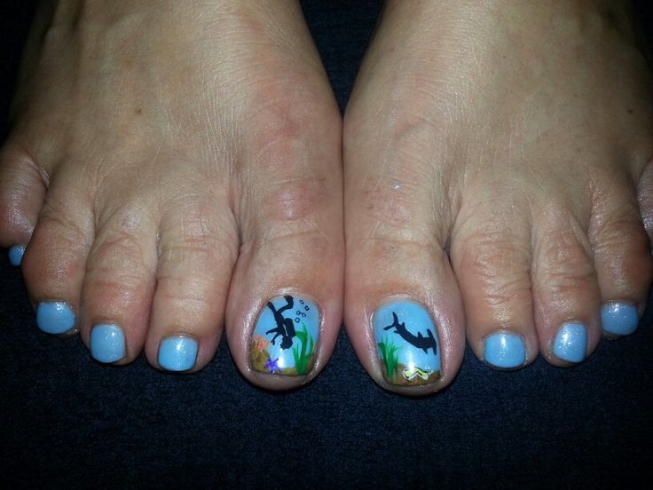 Scuba Diving Nail Art, Scuba Diving Nails, Scuba Nails, Foot Nail, Scuba Dive, Beach Ready, Feet Nails, Scuba Diving, Nail Ideas