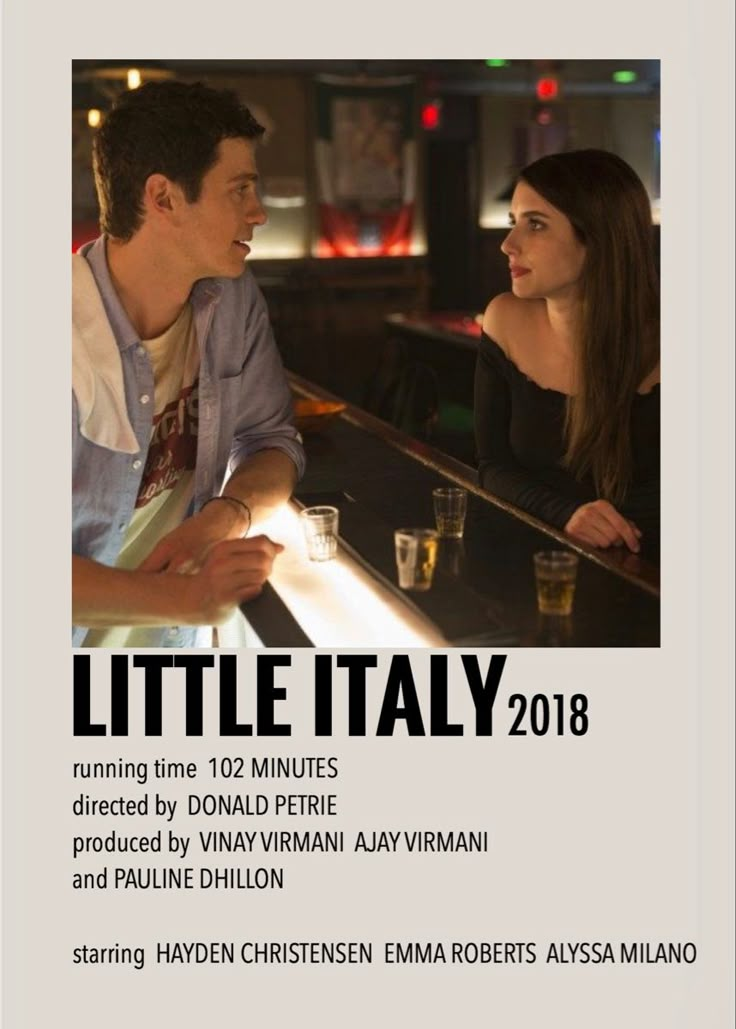 a man and woman sitting at a bar with the caption'little italy '